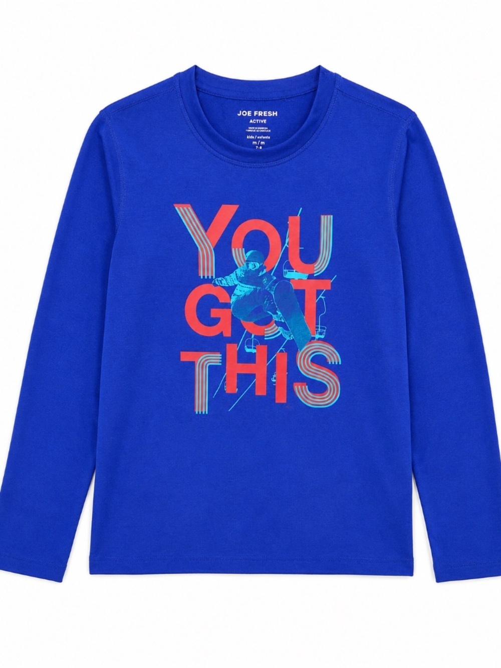 Joe Fresh Active You Got This Long Sleeve Shirt — Kids M 7/8